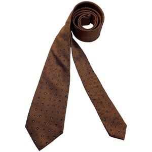 FUMAGALLI Brown Geometric Silk LUXURY Tie HANDMADE ITALY